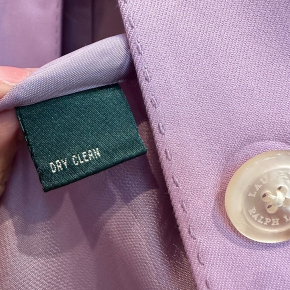 LRL Ralph Lauren Women's Light Lilac Lavender 100% Silk Blazer Jacket Size 4 S - Picture 9 of 13